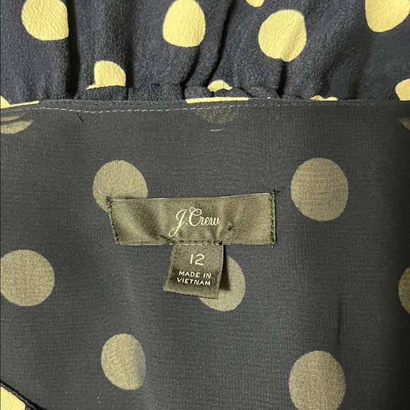 J. Crew Long Sleeve Peplum Polka Dot Top Sz 12 - Picture 7 of 7